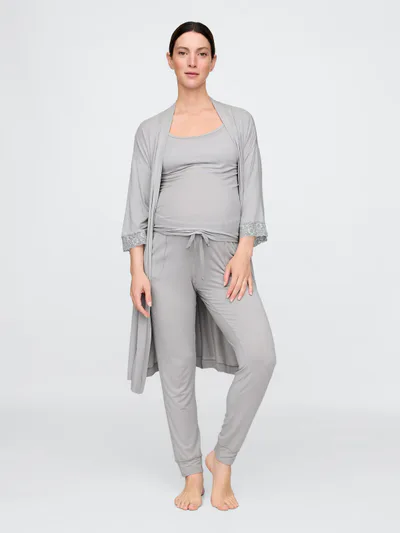 Gap Maternity Softest Modal Lace-Trim Robe