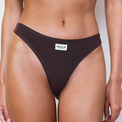 For The Creators Tencel Ribbed Thong in Espresso