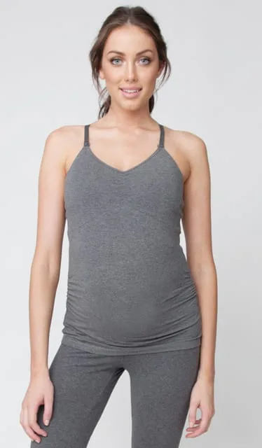 Special Addition SALE! Maternity and Nursing Tank in Charcoal Gray