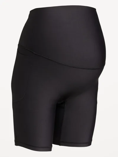 Old Navy Maternity Full-Panel PowerSoft Biker Shorts -- 8-inch inseam