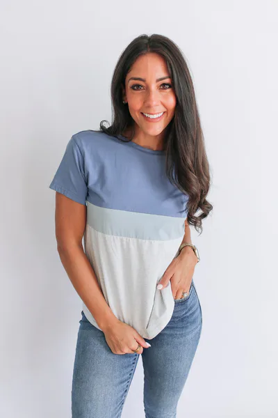 Milk & Baby Full Zip Breastfeeding Tee | Sky Blue