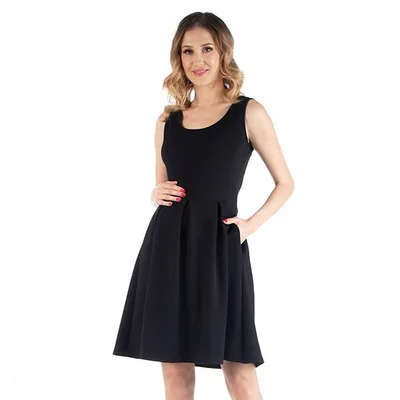 Kohl's Maternity 24Seven Comfort Apparel Scoop Neck Sleeveless Pleated Flare Dress