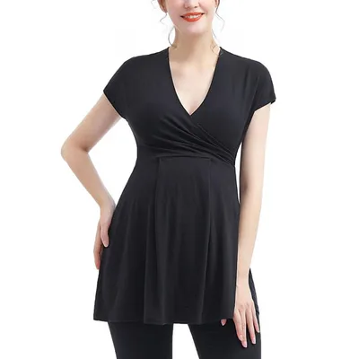 Target Pokkori Essential V Neck Wrap A-Line Maternity Nursing Top Black X-Large