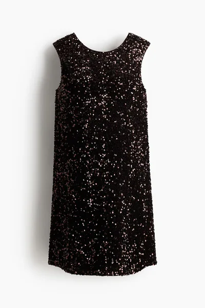 H&M MAMA Bow-Detail Sequined Dress