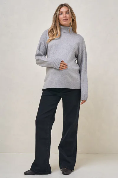 Bae the Label Ritual Roll Neck Jumper-Grey Marle