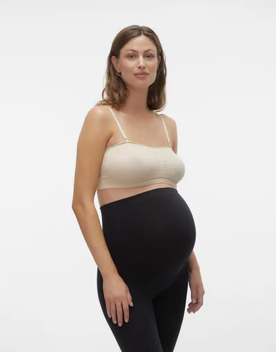 ASOS Mamalicious Maternity bandeau support bra with detachable straps in beige