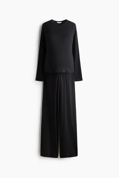 H&M MAMA Pointelle Jersey Pajamas