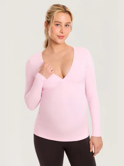 Momanda AirSoft Crossover Maternity & Nursing Top - Long Sleeves
