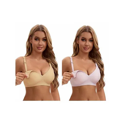 Kohl's 2 Packs Nursing Bra for Women's Push Up Wirefree Front Closure Comfortable Bralette