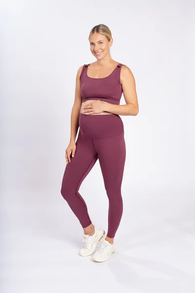 duoFit Maternity Activewear Maroon Maternity & Beyond Set