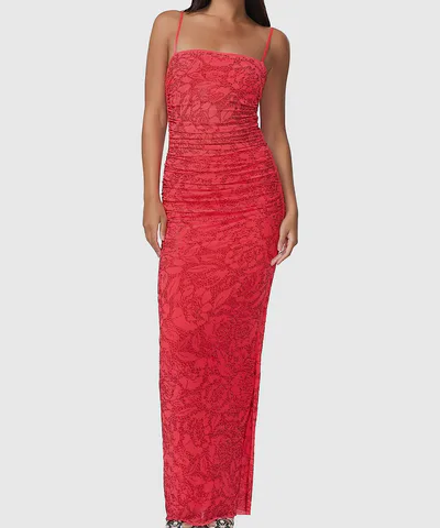 Bump City The Jennan Rhinestone Dress (Cherry)