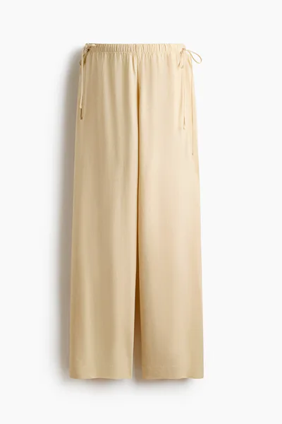 H&M MAMA Linen-Blend Drawstring Pants