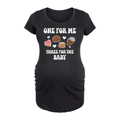 Kohl's Maternity One For Me Three For Baby Chocolate Graphic Tee