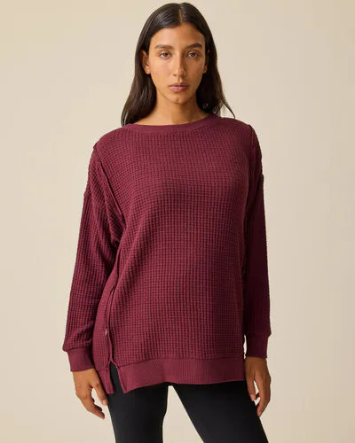 Kindred Bravely Joelle Thermal Maternity & Nursing Top | Garnet