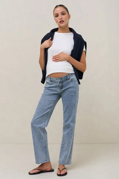 Bae the Label Same Page Straight Leg Jean - Pacific Blue