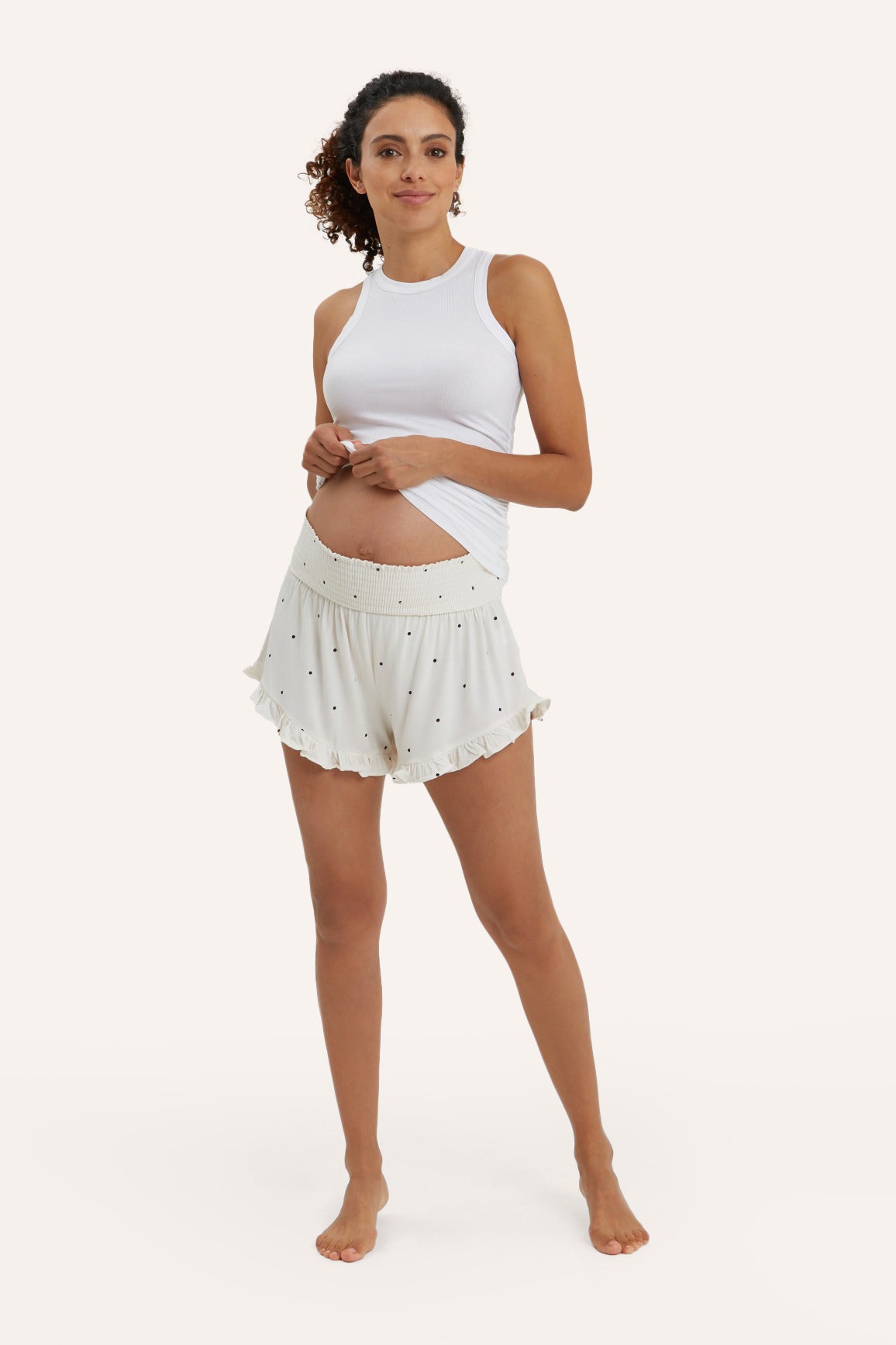 NOM Maternity Fleur Smocked Maternity Shorts