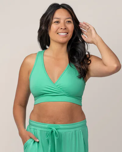 Kindred Bravely French Terry Racerback Nursing & Sleep Bra | Seafoam