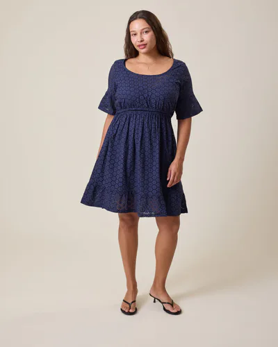Kindred Bravely Dahlia Eyelet Maternity & Nursing Dress