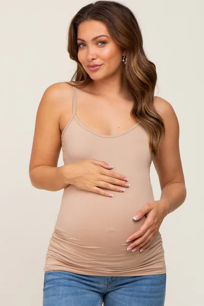 PinkBlush Taupe Soft Basic Maternity Cami