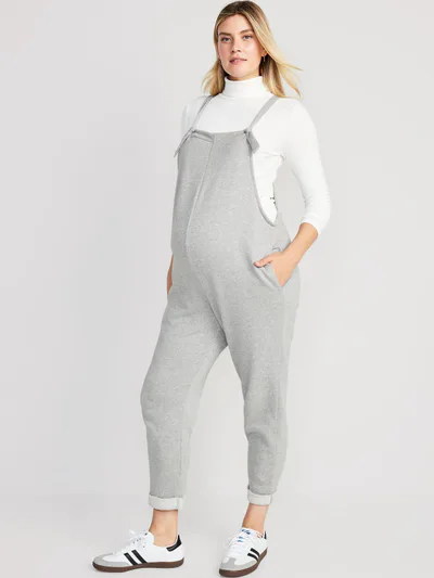 Old Navy Maternity Knotted-Strap Fleece Overalls