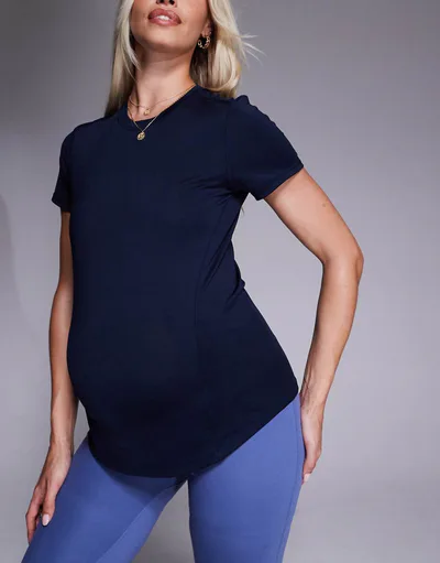 ASOS 4505 Maternity Icon active quick dry performance T-shirt in deep navy