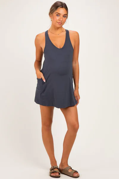 PinkBlush Charcoal Maternity Active Racerback Skortsie