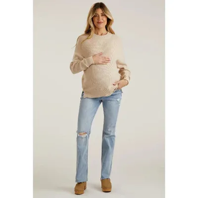 Target PinkBlush Light Blue Distressed Bootcut Maternity Jeans Blue 25