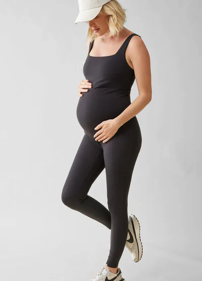 Ingrid & Isabel Sleeveless Long Knit Maternity Nursing Unitard