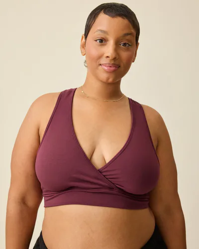 Kindred Bravely French Terry Racerback Nursing & Sleep Bra | Deep Burgundy