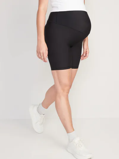 Old Navy Maternity Full-Panel PowerSoft Biker Shorts -- 8-inch inseam