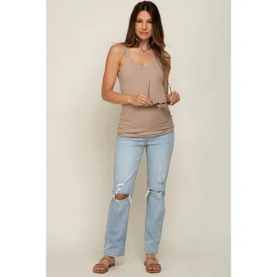 Target Pinkblush Light Blue Distressed Knee Maternity Jeans 26