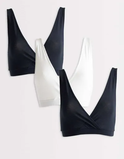 ASOS Mamalicious Maternity 3 pack 2 function nursing bras in black and white