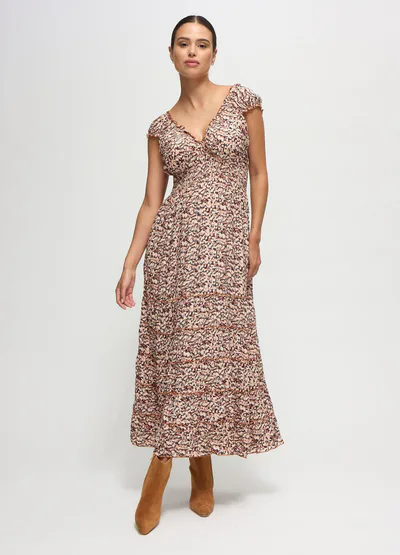 Ingrid & Isabel The Daydream Maternity Midi Cap Sleeve Dress