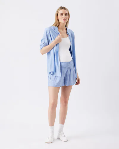 Ripe Maternity Abby Stripe Short Blue / White