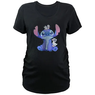 Kohl's Disney's Lilo & Stitch Cute Ducklings Hanging With Stitch Maternity V-Neck Graphic Tee