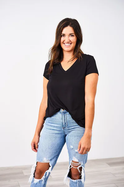 Latched Mama V-Neck Boyfriend Nursing Tee