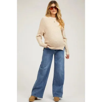 Target PinkBlush Blue Wide Leg Maternity Jeans Blue 31