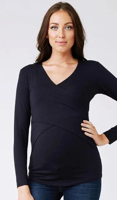Special Addition Ripe New Navy Long Sleeve Embrace Maternity & Nursing Top