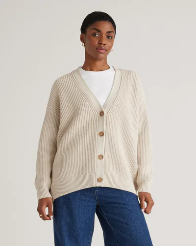 Quince 100% Organic Cotton Oversized Boyfriend Cardigan