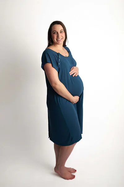 Milk & Baby Navy Labor & Delivery Gown | Epidural & Nursing Friendly