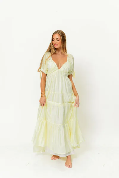 Worth Collective Grayson Maxi Dress in Lemon - Bump Friendly & Inclusive Sizing
