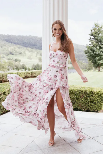 Petal & Pup Lillee Tiered Maxi Dress - Pink Bloom