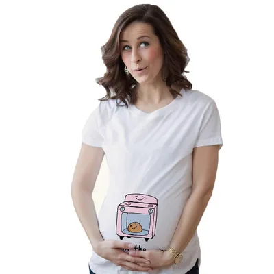 Target Maternity Bun In The Oven T shirt Funny Pregnancy Announcement New Baby Tee - Crazy Dog Maternity T Shirt White XXL