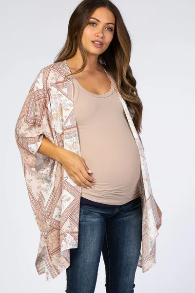 PinkBlush Mauve Printed Maternity Cover Up