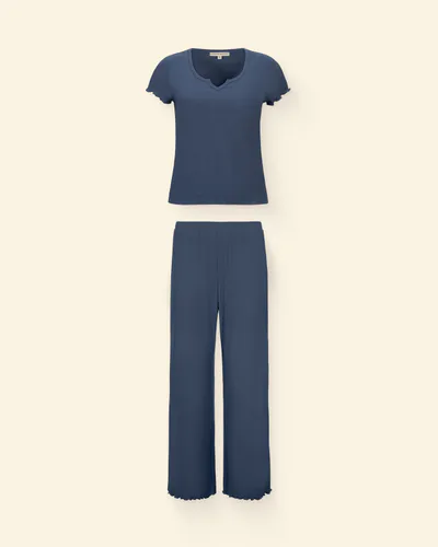 Kindred Bravely Ribbed Modal Two-Piece Nursing Lounge Set | Light Navy