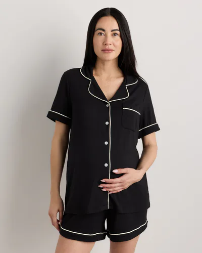 Quince Bamboo Jersey Maternity Short Sleeve Pajama Set