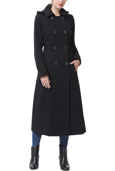 Kimi + Kai Kimi + Kai Women's "Laila" Long Hooded Wool Walking Coat