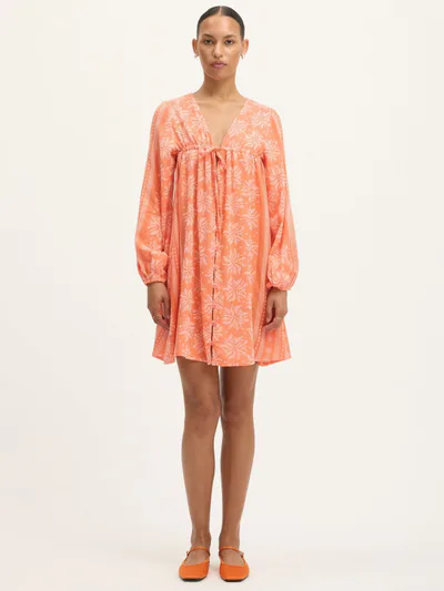 For The Creators Deborah Waffle Mini Dress in Camelia