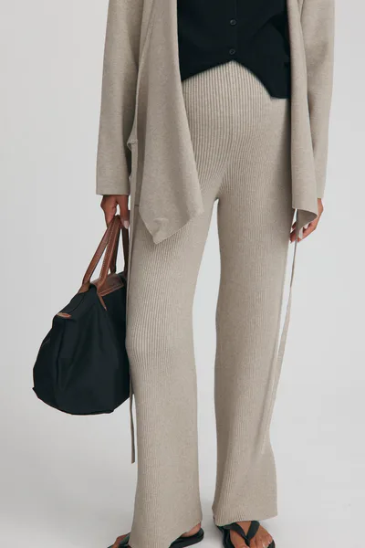 Legoe Heritage Grace Split Hem Pant (Taupe Marle)