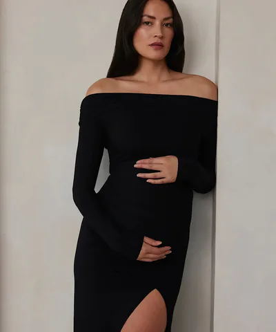 Bump City BUMPSUIT: Off-The-Shoulder Evening Dress